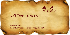 Vécsi Ozmin névjegykártya